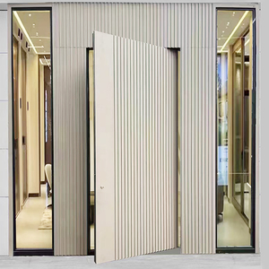 Thiết kế hiện đại Gỗ Óc Chó chạm khắc an ninh lớn cổ điển bằng gỗ pivot cửa với sidelites - Product Image 4