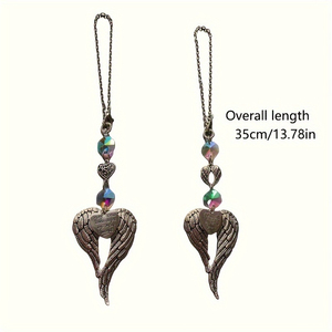 1 pezzo Acchiappasole a forma di ala d'angelo, ciondolo a forma di cuore con scritta "Sei sempre nel mio cuore", regalo speciale acchiappasole per qualcuno, Natale - Product Image 2