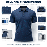 Polo de golf imprimé en gros pour hommes – T-shirt de sport à manches courtes en jersey polyester élasthanne avec col structuré pour clubs, équipes et tenues de villégiature