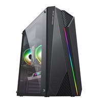 Excellent Value Micro Computer Case for Gaming Horizontal Tempered Glass Front with Mesh for PC Tower & Desktop PCs