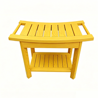 Table d'appoint Adirondack avec étagère de rangement à 2 niveaux en HIPS, table d'appoint de jardin pour balcon, pelouse, cour