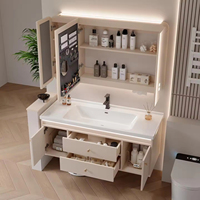 Meuble-lavabo de salle de bain design moderne de 1200 mm avec miroir intelligent et vasque en céramique