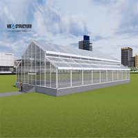 Tente de réception de mariage Atrium Miluxe Pro, cadre en aluminium incurvé, imperméable, pour événements en plein air avec couverture en PVC transparent