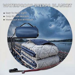 Waterproof Windproof Packable Ultrasonic Quilting Lightweight Camping Emergency <b>Blanket</b> 82x55 Inches Machine Washable Navy - Product Image 2