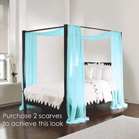 Voile de lit pour mariage et décoration intérieure, rideau de lit sans perforation