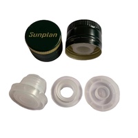 Bouchon verseur universel 31,5*24mm en aluminium-plastique anti-déversement à fermeture côtelée, capacité personnalisée, logo, pour bouteilles d'huile et produits alimentaires