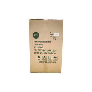 Recipiente desechable para alimentos, 1200ml, cuenco Kraft para ensaladas, embalaje de papel para llevar, juego de ensaladeras, proveedor de productos de Filipinas - Product Image 5