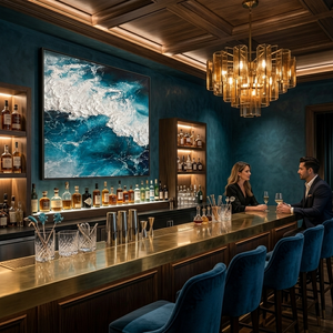 Modern Abstract <b>Ocean</b> Texture Oil <b>Painting</b> Wall Art Handmade 3D Coastal Canvas Art for Hotel Lobby Home Decor - Product Image 4