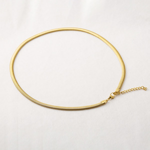 Collar de Cadena de Hueso de Serpiente Chapado en Oro de Acero de Titanio de 5mm, Estilo Hip Hop Minimalista Europeo Americano, Unisex, para Fiesta, Cadena de Clavícula - Product Image 4