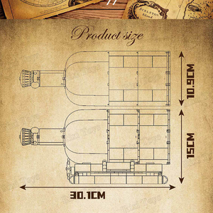 Moule King 10070S 822PCS Ship Serie <span class=keywords><strong>Black</strong></span> <span class=keywords><strong>Pearl</strong></span> Little Drifting Bottle Model Building Block Model Technical Toy Festival Gift - Product Image 6