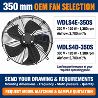Ventilateur axial haute performance à refroidissement rapide de 350 mm avec rotor externe pour refroidisseur d'huile hydraulique