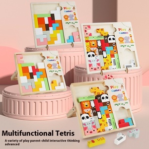 Tamanho grande Animal Print para <span class=keywords><strong>Building</strong></span> <span class=keywords><strong>Blocks</strong></span> DIY Educacional 3D Puzzle Toy Feito de madeira para crianças - Product Image 3