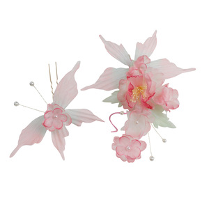 26 Horquillas para el Cabello con Diseño Original, Hechas a Mano, Estilo Antiguo, de Gasa de Seda, con Mariposas y Flores Rosas, para Accesorios de Cabello Tradicionales Hanfu - Product Image 5