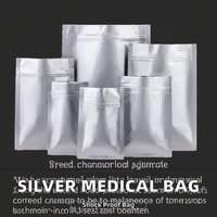 Sac à fermeture éclair en aluminium laminé argenté, scellé sous vide, emballage ESD pour l'utilisation alimentaire et pharmaceutique