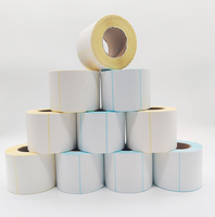 Etiquetas Autoadhesivas de Papel Termosensible, Promocionales, 100x150MM, Parte Superior Roja, Parte Inferior Blanca, para Envíos Transfronterizos, Código de Barras de Precio
