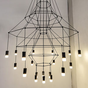 Lampadario Lineare Vintage Semplice, Lampada a Sospensione Nera Stile Loft, Altezza Regolabile, Illuminazione Moderna per Interni, Decorativa - Product Image 4