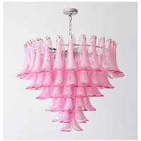 Lustre en verre nuage de style médiéval, luxe léger français, design créatif rétro américain, lustre en cristal en forme de fer à cheval pour salon
