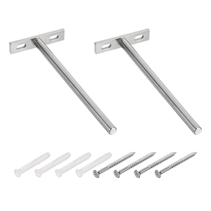 Supporto per Mensola Flottante <span class=keywords><strong>2</strong></span>-8 Pollici Montaggio a Parete - Staffa Nascosta per Mensole in Legno Flottanti, Argento - Product Image 1