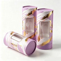 Emballage de luxe en boîte cylindrique pour flacon de parfum en feuille d'or, 50 ml, tube en papier écologique pour cosmétiques, conteneur rond pour huile essentielle