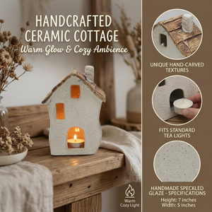 Lot de Lanternes à Bougies Artisanales en Céramique en Forme de <span class=keywords><strong>Maison</strong></span> Vintage pour Décoration de Table - Product Image 3