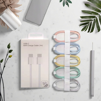 PD 60W 1m Câble USB-C de charge rapide Aiguille Veste en nylon Type-C Chargeur pour iPhone 15 16 Android Imprimante multi-usage IOS