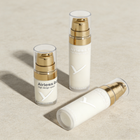 Flacon pompe sans air PP à fonctionnement fluide 5ml 10ml 15ml pour crème, lotion, lotion pour les yeux, nettoyant visage, emballage cosmétique