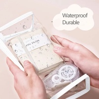 Étui à crayons transparent en PVC Kawaii, imperméable, fournitures scolaires, sacs à crayons avec fermeture éclair, tendance, portable, pochette pour crayons et stylos