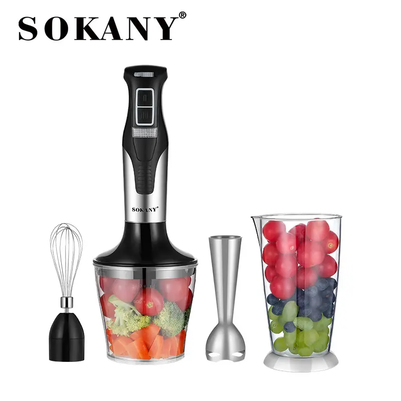 Sokany 4 In1フードチョッパー浸漬ミキサーブレンダーセットキッチン家庭用スティックハンドブレンダー