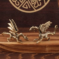 Dragon antique en laiton, dragon volant, objets décoratifs, artisanat, décoration de table en cuivre, décoration de la maison, statue de dinosaure en bronze, artisanat