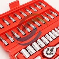 Juego de llaves de reparación de automóviles multifuncionales de 46 Uds., caja de herramientas Manual Universal, herramientas de mano pequeñas, incluido el juego de enchufes