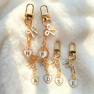 Trendy Enamel Paw Print Initial Letter <b>Keychain</b> Swivel Lobster Clasp <b>Custom</b> Alphabet Bag Charm Accessories For Girls - Product Image 5