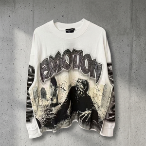 Sudadera con Capucha Extra Grande, Retro, Bordada, 100% Algodón, Marca Privada, Ropa Urbana de Alta Calidad, MIXED EMOTION, Otoño - Product Image 3
