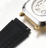 Montre automatique mécanique carrée à cadran ajouré pour homme, bracelet à libération facile, vente en gros de montres de mode, directement de l'usine Forsining