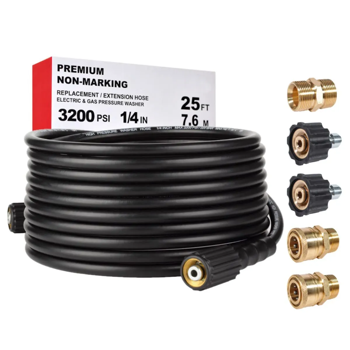 Шланг для мойки высокого давления, Удлинительный шланг для мойки 1/4 дюйма, M22 до 3/8 дюйма, быстроразъемные муфты для замены