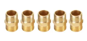 1/4 BSP To 1/4 BSP External Thread Brass Pipe Hex Nipple Fitting Quick Adapter