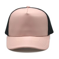 Casquette de baseball en cuir à 5 panneaux avec visière incurvée, broderie 3D personnalisée, faible MOQ, haute qualité, prix bas