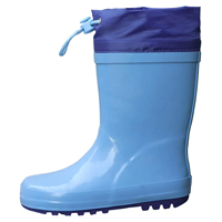Sepatu Bot Hujan PVC Anak YL-25234 Berkualitas Tinggi, Model Mid Calf, Warna Biru, Tahan Air, untuk Anak-Anak
