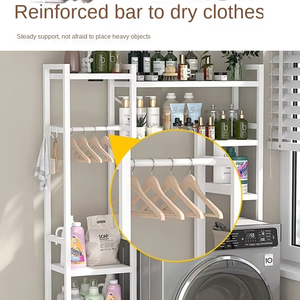 Étagères de rangement de salle de bain en métal multicouche avec design sur pied pour machines à <span class=keywords><strong>laver</strong></span> et vaisselle efficaces et pratiques - Product Image 4