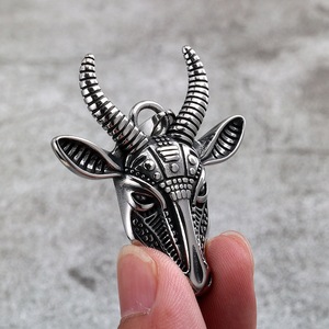 Colgante de cabeza de carnero de acero inoxidable para hombre de Yunnique, amuleto con temática animal para ropa, regalo a juego - Product Image 4