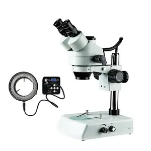 价格便宜7X-45X V2.0 20Mp带光源手持三眼立体教育电话显微镜