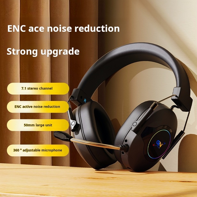 Acestek G08 RGB High Quality 7.1 Surround Sound Over-Ear Leather Headphones Wired Noise-Cancelling Mic Gaming Durable Metal