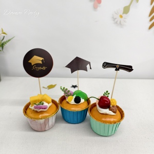 Platos, Servilletas y Vasos Desechables para Fiesta de Graduación DAMAI, Juego de Vajilla con Diseño de Gorro Negro, Artículos para Fiesta Temática de Felicitación - Product Image 5