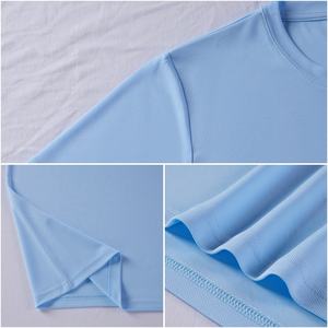 TKAN190 venta al por mayor deporte gimnasio 100% poliéster hombres camiseta Slim Fit tejido deportivo estampado malla transpirable alta calidad logotipo personalizado - Product Image 2