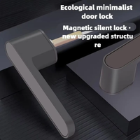 Cerradura Magnética Moderna Europea Duradera con Manija de Una Sola Pieza, Cerradura Oculta, Funcionamiento Silencioso, Aleación de Aluminio, Insonorizada, con Tornillos