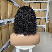 Nouvelle perruque semi-ouverte sans adhésif style 2026, bouclée Jerry, noire naturelle, 100 % cheveux humains vierges, prête à porter