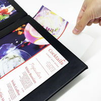 Petit MOQ, menu lumineux en cuir PU noir, 2 pages, menus lumineux, menu lumineux rechargeable pour restaurant, bar