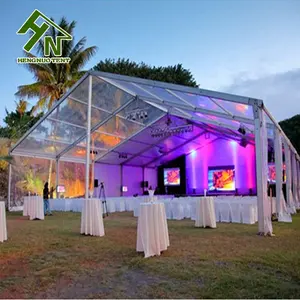 خيمة كبيرة خارجية مضادة للماء خيمة من سبائك الألومنيوم خيمة زفاف شفافة من كلوريد البولي فينيل خيمة حفلات زفاف فاخرة لجميع فصول السنة
