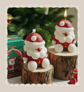 Set Regalo di Candele Artigianali in <span class=keywords><strong>Soia</strong></span> con Design Babbo Natale, Aromaterapia per Natale e Ringraziamento, Vendita all'Ingrosso - Product Image 2