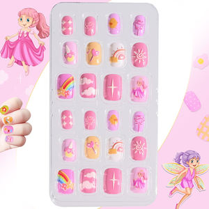 24 <span class=keywords><strong>Uñas</strong></span> Postizas para Niños, Diseño 5D con <span class=keywords><strong>Relieve</strong></span>, Puntas Acrílicas de Dibujos Animados, Color Caramelo, <span class=keywords><strong>Uñas</strong></span> Falsas para Usar, Regalos DIY para Niños - Product Image 6