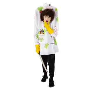 Disfraz de médico sin cabeza para adultos de Halloween, traje de cirujano de terror, vestido de científico loco espeluznante con guantes y accesorios de sangre falsa - Product Image 1